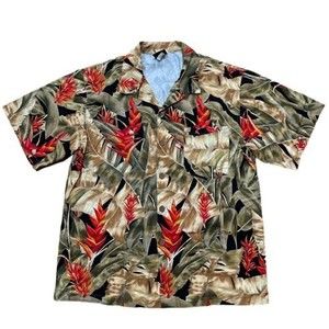 Toucan Dance Fast Lane Mens Hawaiian Shirt Size Small S Tropical Floral Buttoned
